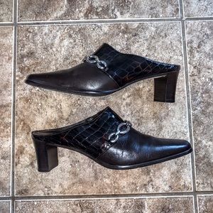 Brighton Black Leather Mules size 9